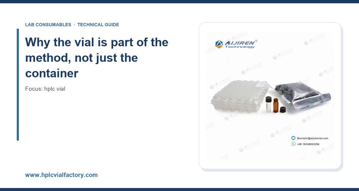 Why the vial is part of the method, not just the container